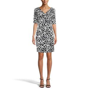 Size 12 ANNE KLEIN VALENTINA GRAY PRINTED SHEATH DRESS Day/Evening Spring Summer